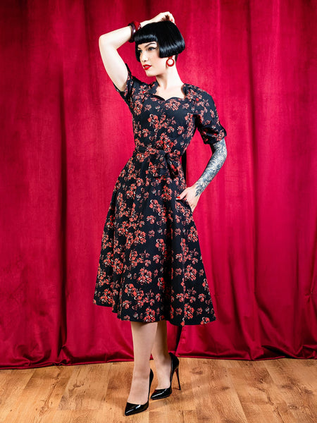 1940s on sale floral dress