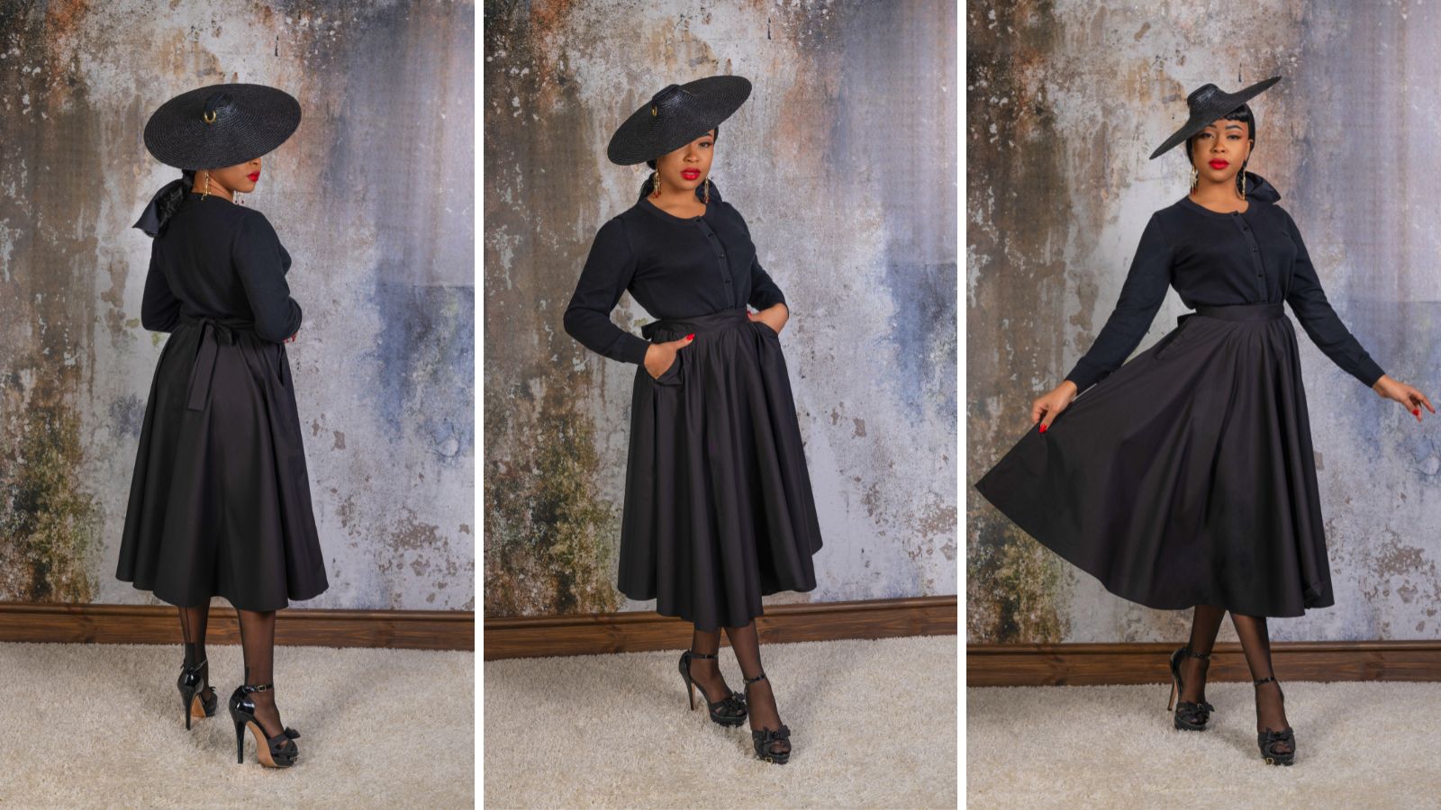 Black skirt 1950s best sale