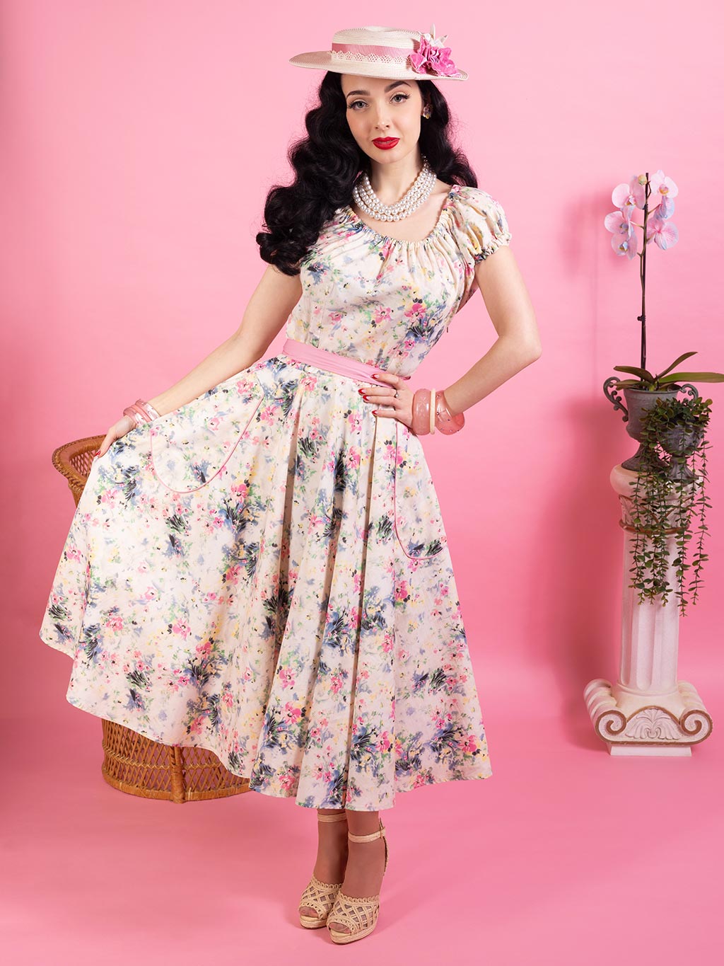 New Arrival: 1950s Floral Milkmaid Dress | Exclusive Print & Pockets -  What Katie Did