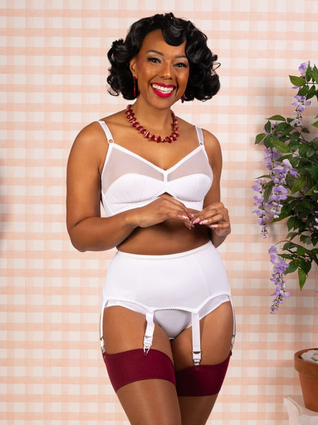 White suspender stockings sales